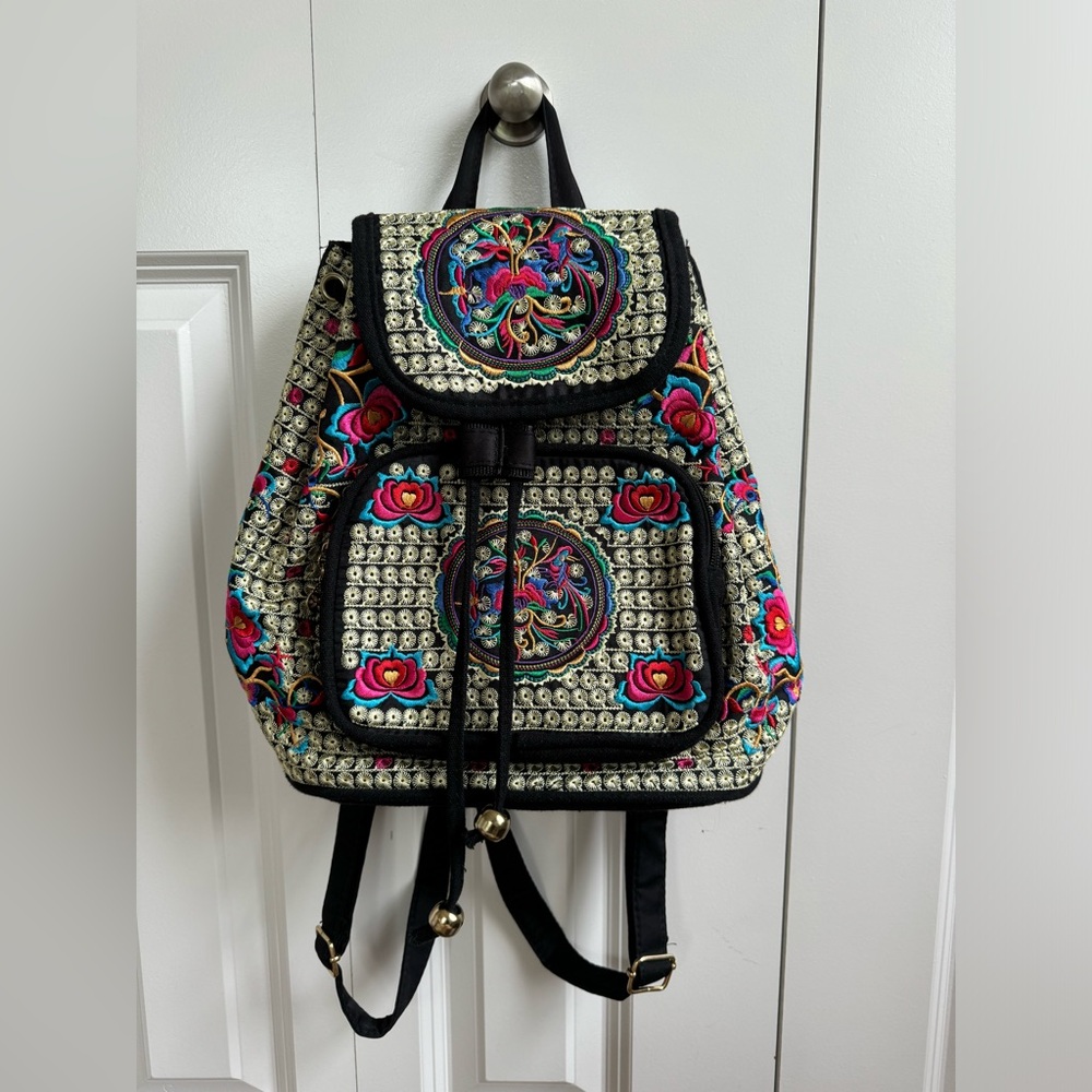 Embroidered backpack